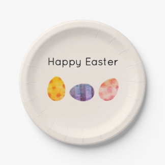 Plato De Papel Feliz Pascua Huevos de Pascua Elegantes Suave Crem