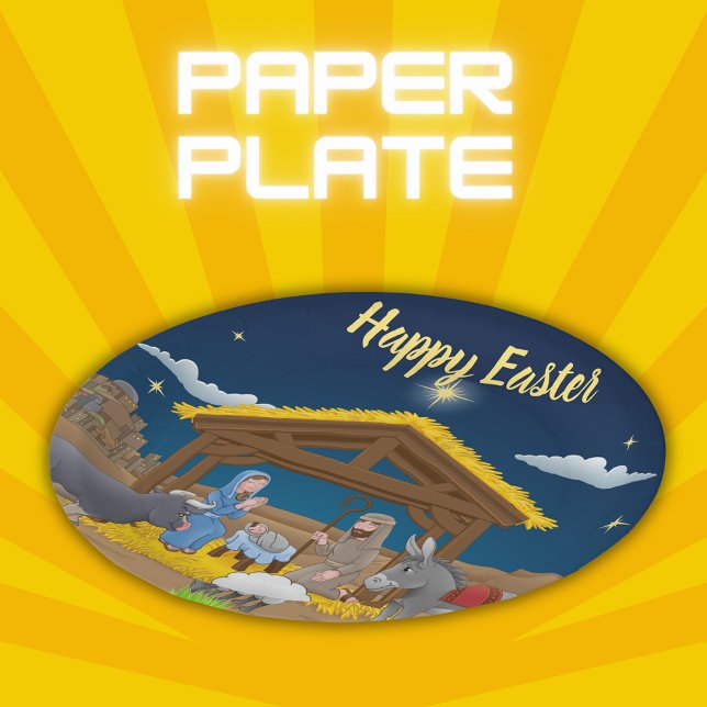 Plato De Papel Feliz Pascua - Natividad | (Subido por el creador)