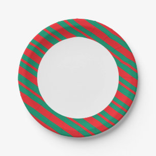 Plato De Papel Feliz Placa Fiesta verde y roja