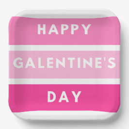 Plato De Papel Feliz plancha de papel diario de Galentine