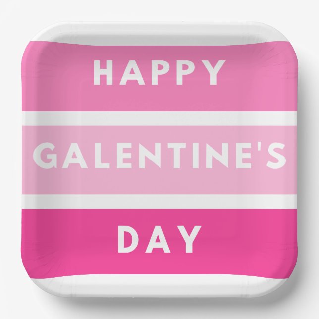Plato De Papel Feliz plancha de papel diario de Galentine (Anverso)