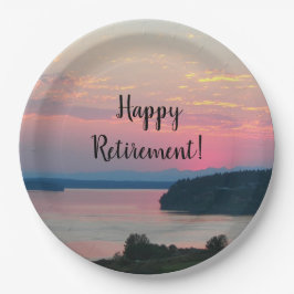 Plato De Papel Feliz retiro Pink Seascape Sunset