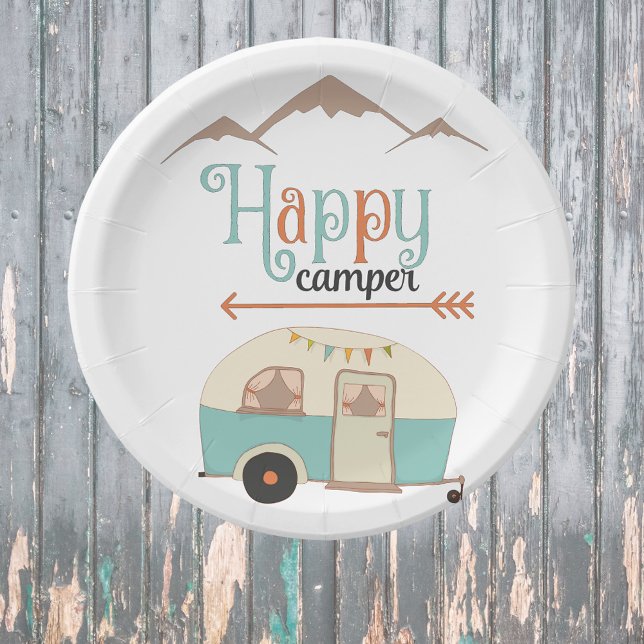 Plato De Papel FELIZ RV CAMPER Cute Retro (Subido por el creador)