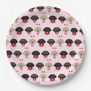 Plato De Papel Feliz San Valentín Labrador recuperar perros