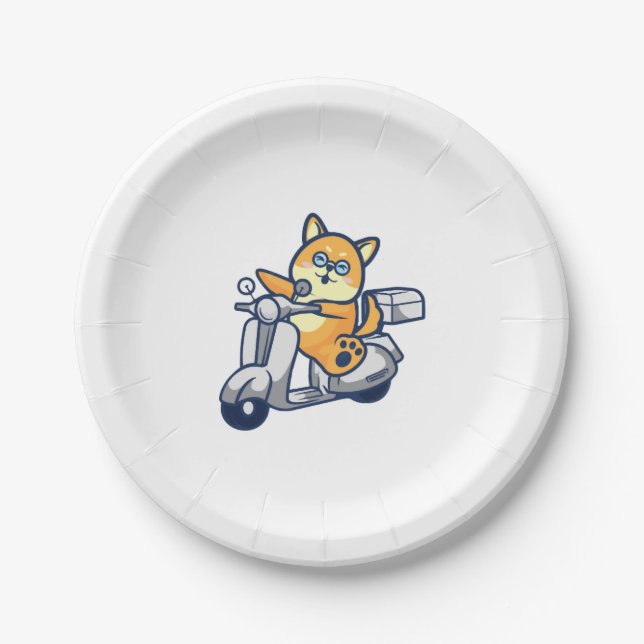 Plato De Papel Feliz Shiba Inu (Anverso)