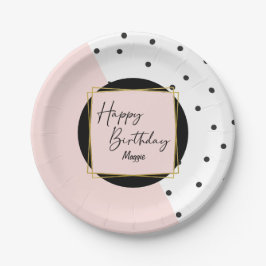 Plato De Papel Femenina de moda Confetti Dots Birthday Party