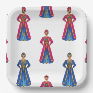 Plato De Papel Femme marocaine en Motif vestimentaire traditionne