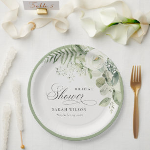 Plato De Papel Fern Eucalyptus Greenery Foliage Bridal Shower