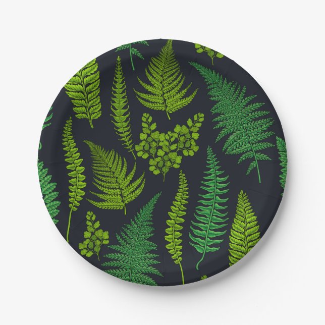 Plato De Papel Ferns (Anverso)