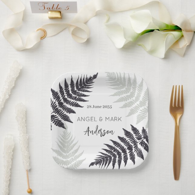 Plato De Papel Ferns Woodland Garden Boda exterior (Boda)