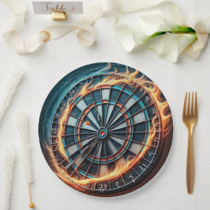 Plato De Papel Feroy tablero de pizarra con explosión en Bullseye