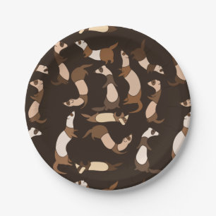 Plato De Papel Ferret en marrón oscuro