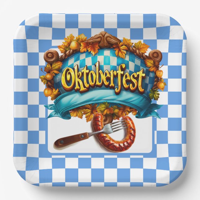 Plato De Papel Festín de Oktoberfest (Anverso)