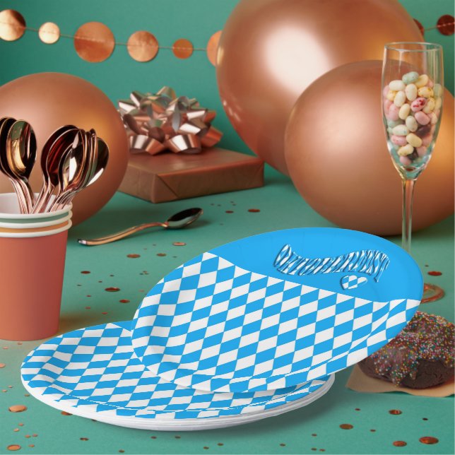 Plato De Papel Festival de Cervezas Patrón Bandera Baviera Oktobe (Multi)