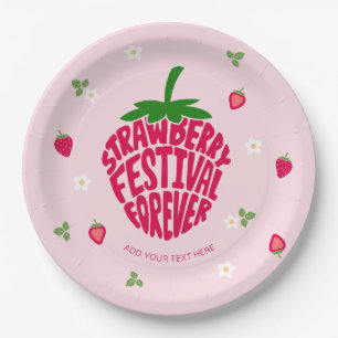 Plato De Papel Festival de fresa por siempre Personalizable lindo