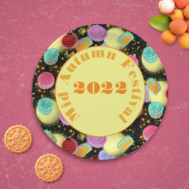 Plato De Papel Festival de la Luna de Mediados de Otoño - Placas  (Subido por el creador)