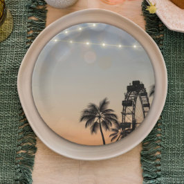 Plato De Papel Festival de Música Pastel Concierto Boho Cumpleaño