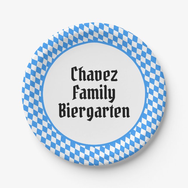 Plato De Papel Festival de Octoberfest Baviera Personalizado (Anverso)