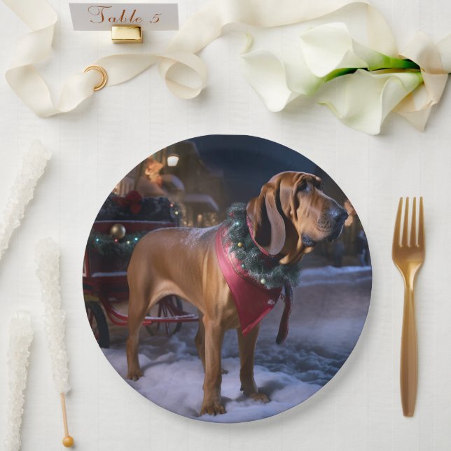Plato De Papel Festival Navideño Bloodhound (Boda)