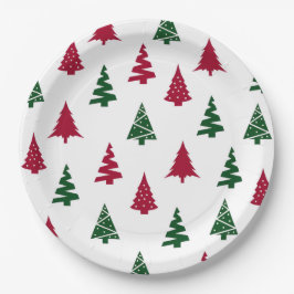 Plato De Papel Festive Christmas Tree Paper Plates