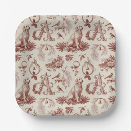 Plato De Papel Festive Dog Lover Letter A Christmas Plates