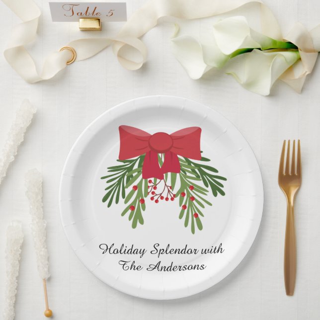 Plato De Papel Festive Holiday Dining Décor (Boda)