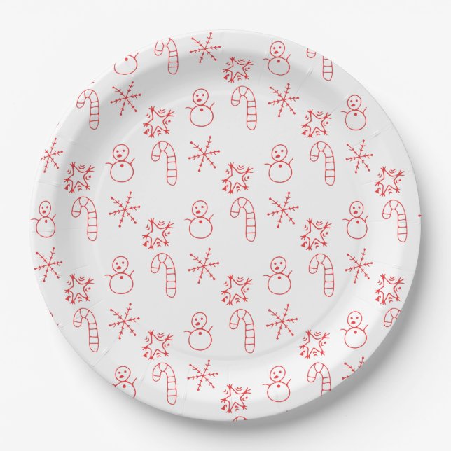 Plato De Papel Festive Merry Christmas Napkin (Anverso)