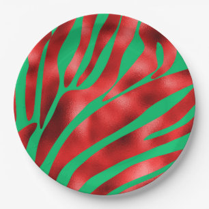 Plato De Papel Festividad de cebra navidades