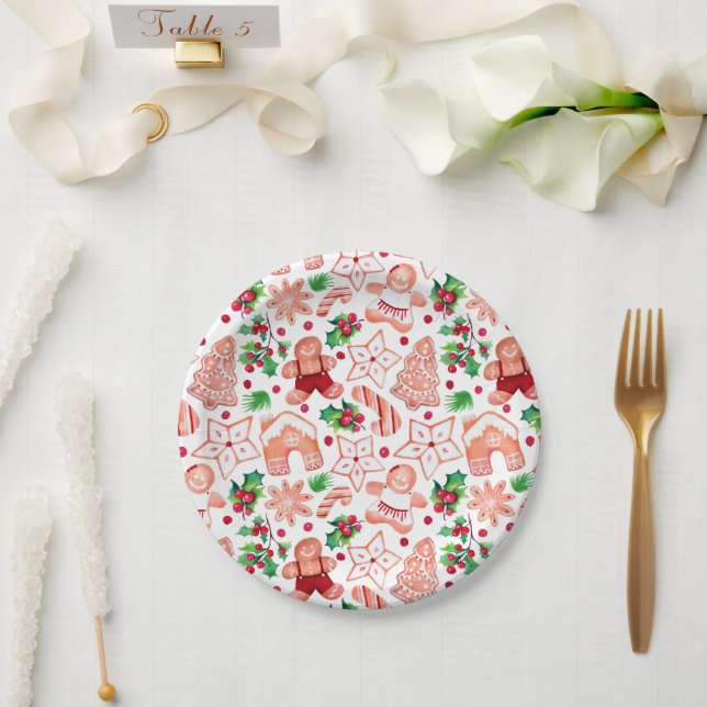 Plato De Papel Festividad de Gingerbread Cookie Baby Shower (Boda)
