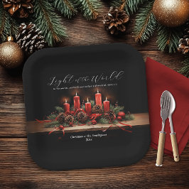Plato De Papel Festividad de la biblia contra los Navidades