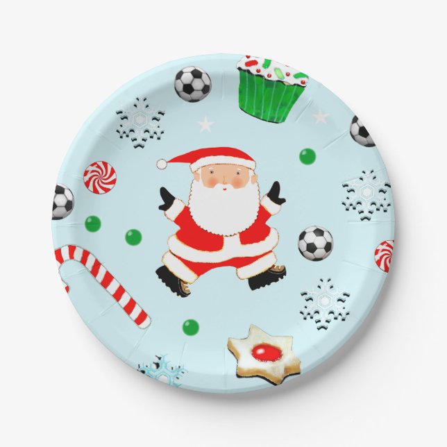 Plato De Papel Festividad de los Navidades de fútbol (Anverso)