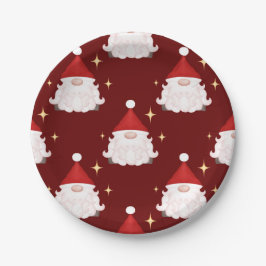 Plato De Papel Festividad de los Navidades de Gonk Rojo Gnomes No