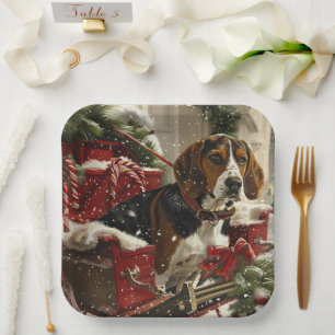 Plato De Papel Festividad de los Navidades de perro de Walker Coo