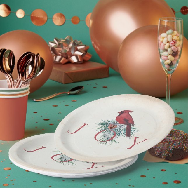 Plato De Papel Festividad de los Navidades personalizados cardena (Multi)