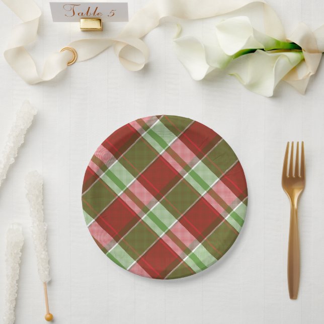 Plato De Papel Festividad de los Navidades tradicionales de plást (Boda)