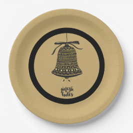 Plato De Papel Festividad de vacaciones de oro