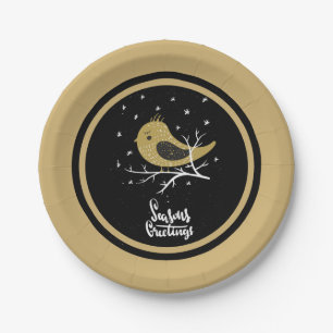 Plato De Papel Festividad de vacaciones de oro