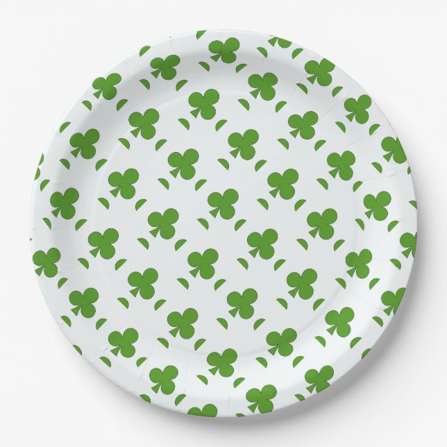 Plato De Papel Festividad del Día de Shamrock St. Patrick (Anverso)