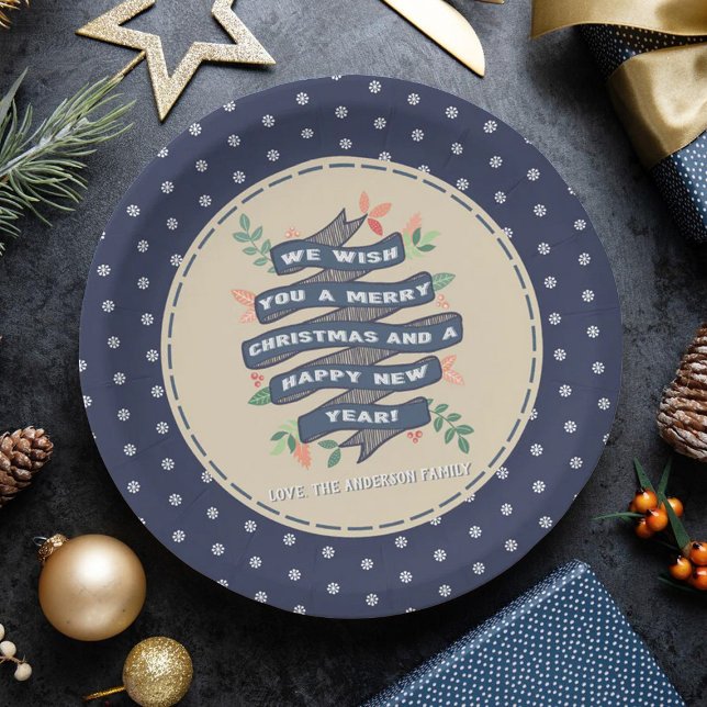 Plato De Papel Festividad en la pancarta de los Navidades florale (Subido por el creador)
