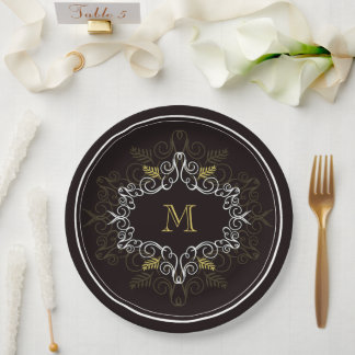 Plato De Papel Festividad Festiage Deco Frame Monograma vacacione