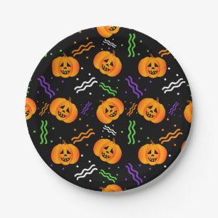 Plato De Papel Festividad Jack-O'-Lantern