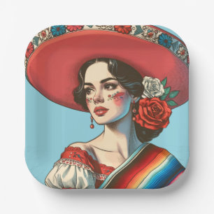 Plato De Papel Festividad Mexicana Fiesta Favor