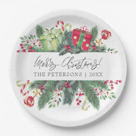 Plato De Papel Festividad personalizada Feliz Navidad Decorativo