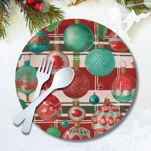 Plato De Papel Festividad tradicional de Placa Verde Rojo (Subido por el creador)