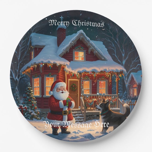 Plato De Papel Festividades de ferry para Navidades (Anverso)