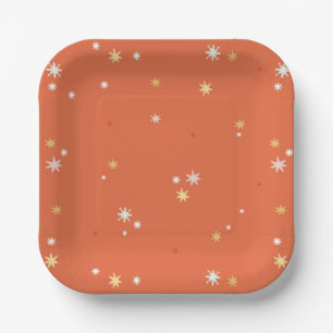 Plato De Papel Festividades de invierno moderno con estrella de o