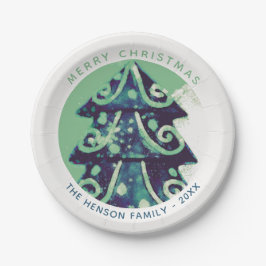 Plato De Papel Festividades de la familia del Árbol de Navidad Ve