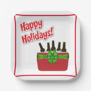 Plato De Papel Festividades Felices del Helado Chest Beer Cooler