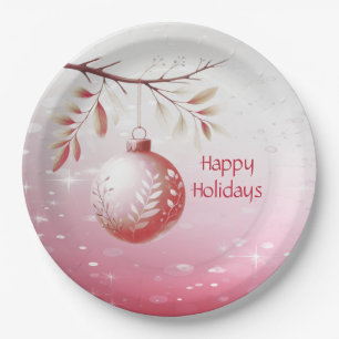 Plato de papel festivo bola de Navidad decorativa 