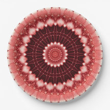 Plato de papel festivo floral rojo